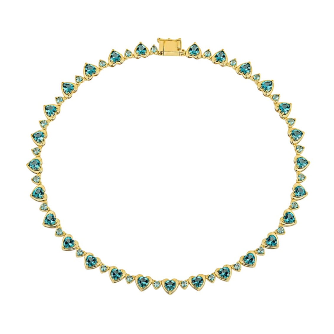 BLUE CROWN HEARTS TENNIS NECKLACE