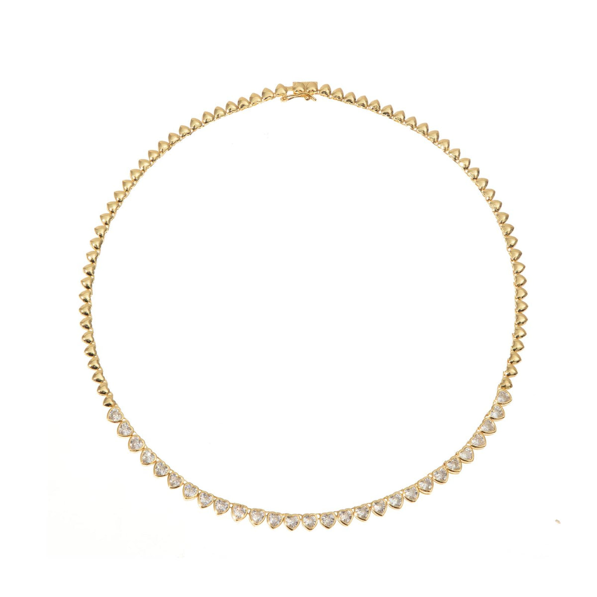 MINI GOLD HEART TENNIS NECKLACE