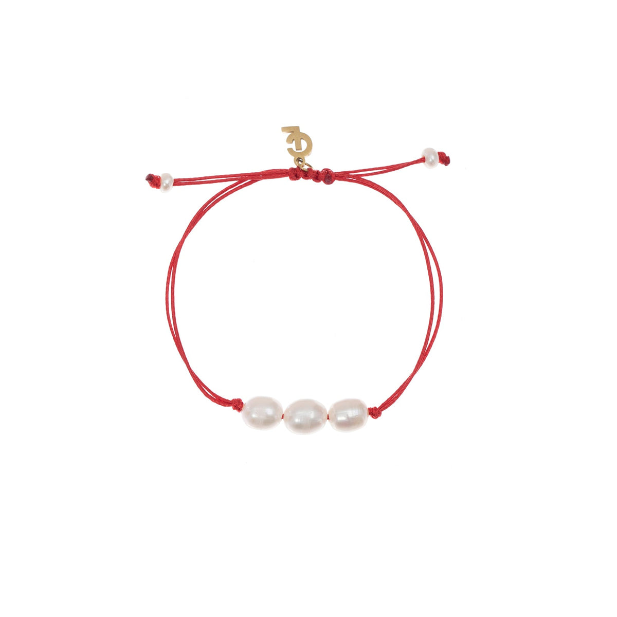 RED 3 PEARLS BRACELET