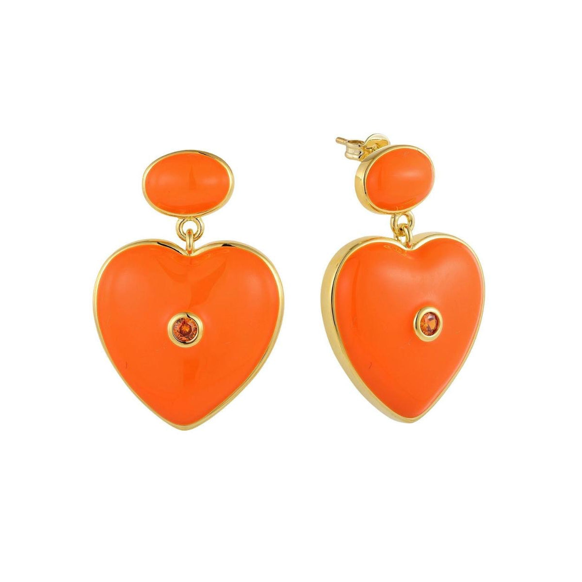 ORANGE BELLA HEART EARRINGS