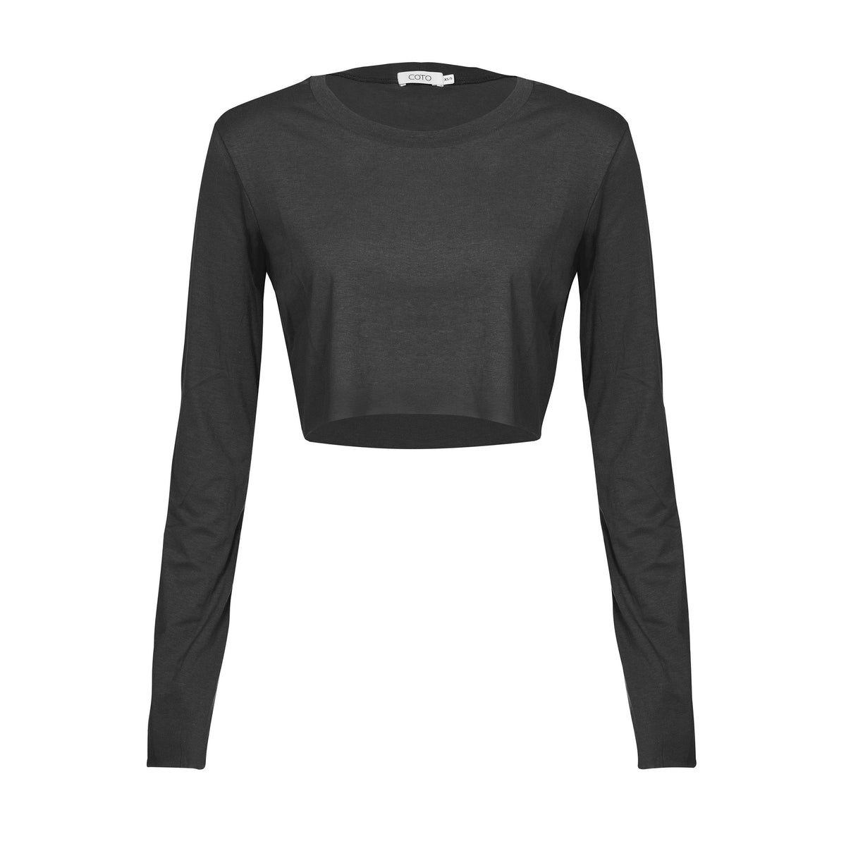 BELL SLEEVE CROP TOP 043 BLACK