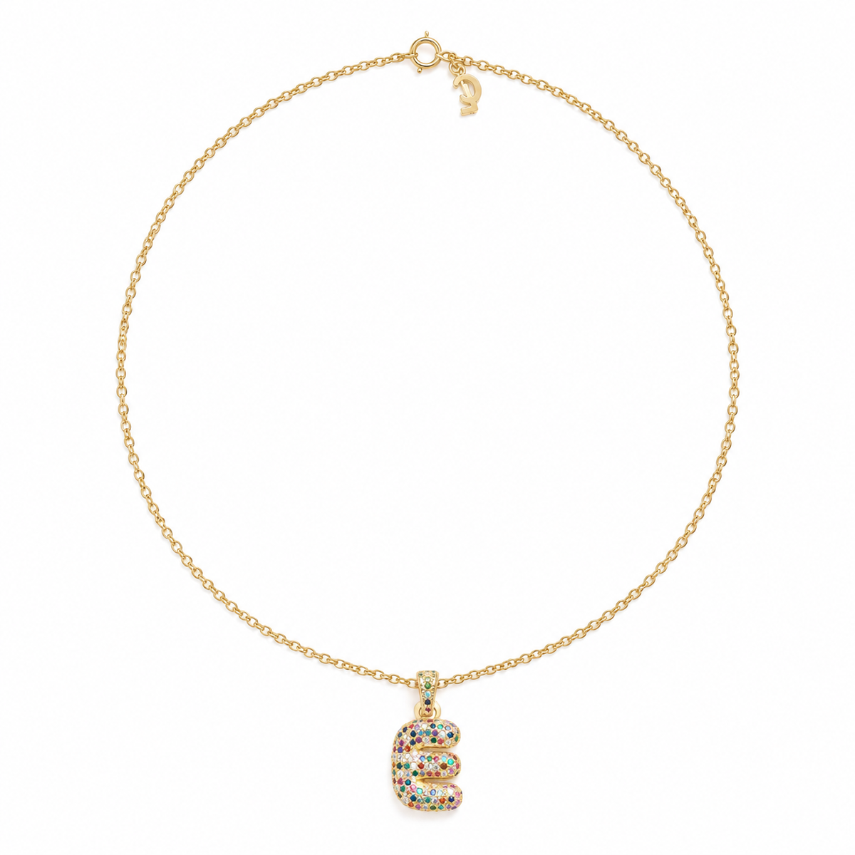 RAINBOW E INITIAL NECKLACE