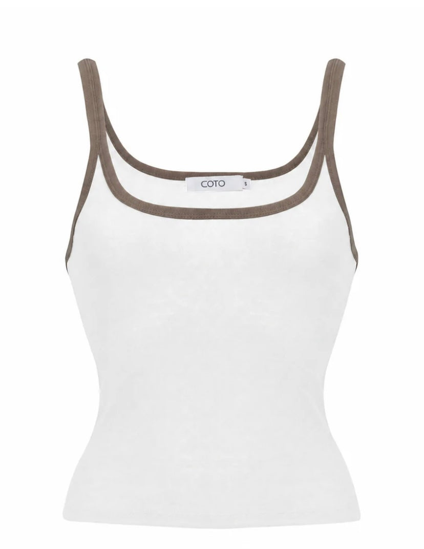 TWO-TONE TANK TOP 001 MOCHA