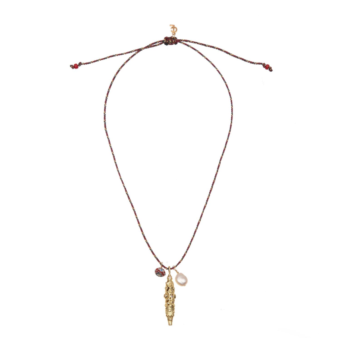 MAROON CHARM FISH NECKLACE