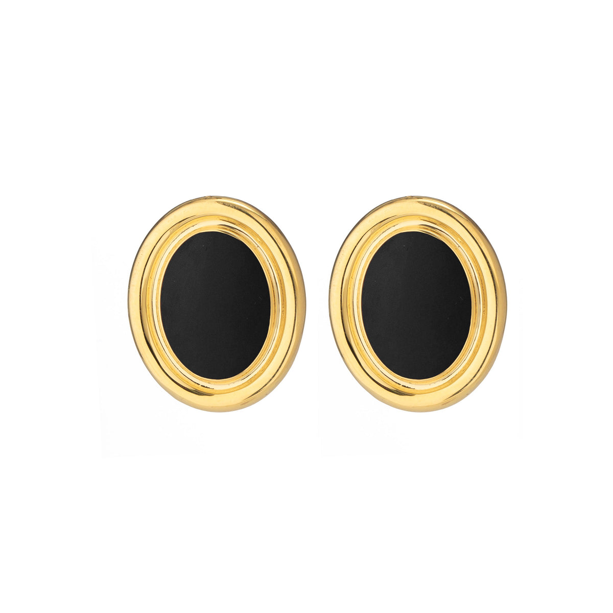 ONYX OVAL EARRINGS