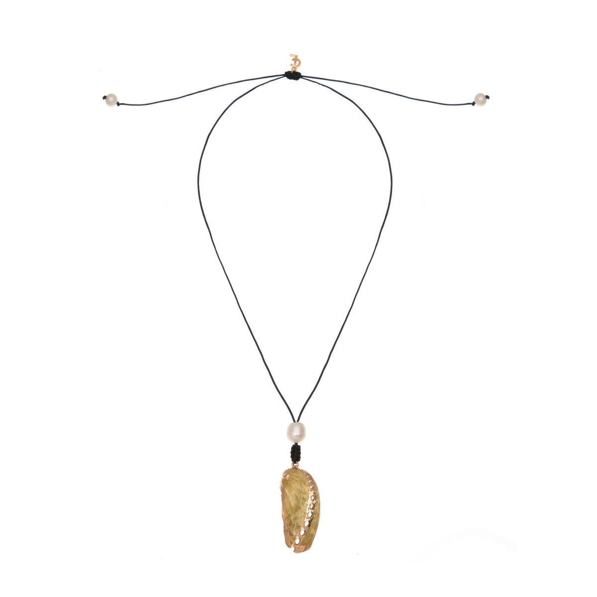 GOLDEN SEASHELL NECKLACE BLACK