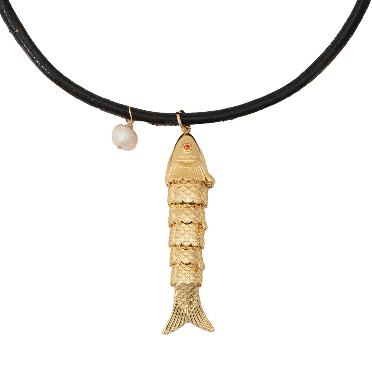PEARL & FISH COLLAR NECKLACE