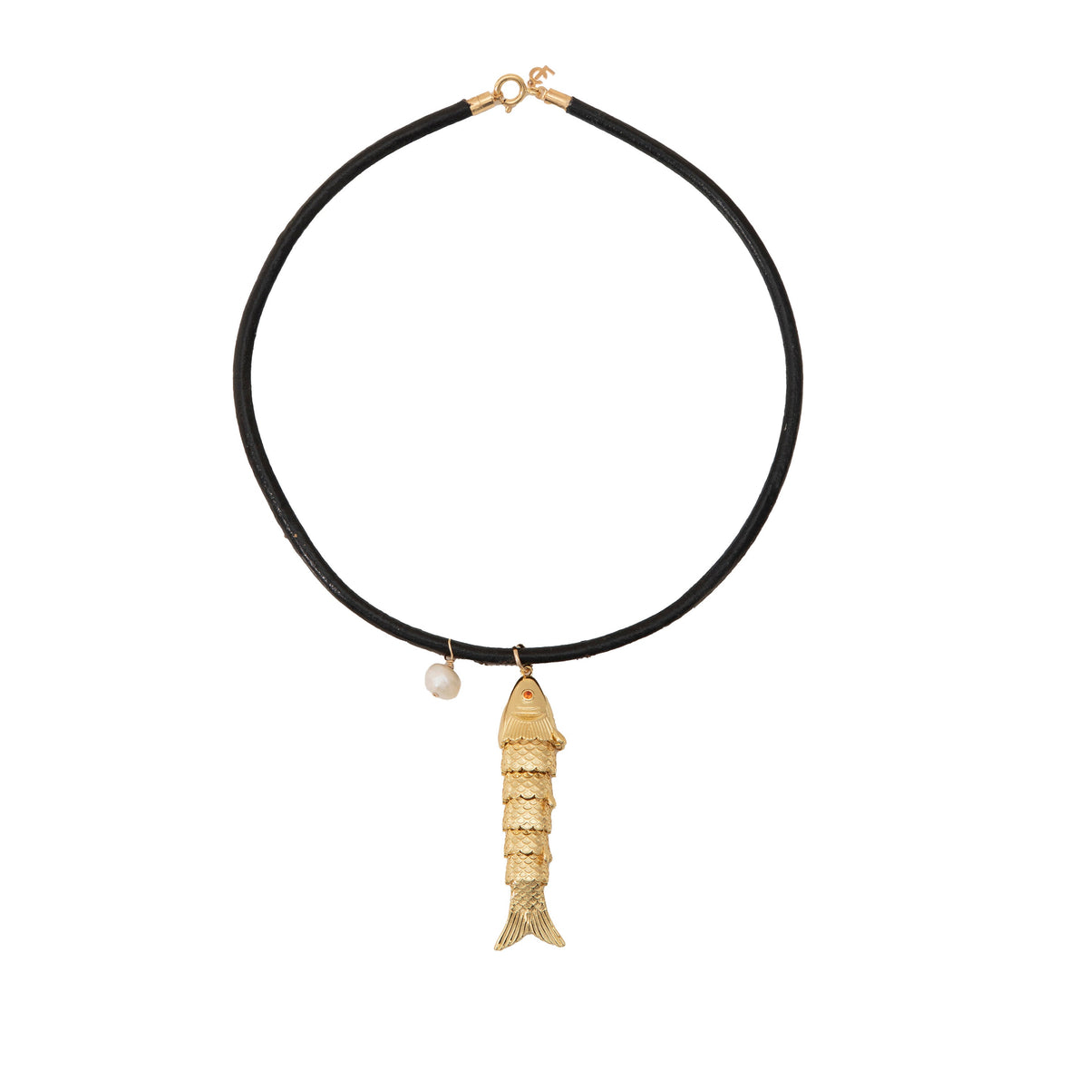 PEARL & FISH COLLAR NECKLACE