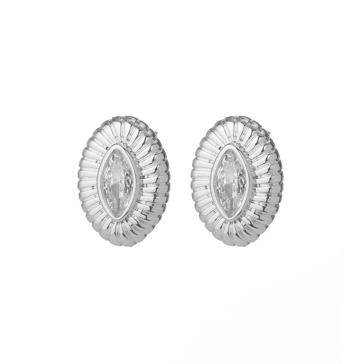 SILVER MARQUISE EARRINGS